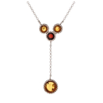 Les Tr&eacute;sors De Lily [R5522] &ndash; k&auml;sit&ouml;&ouml;na valmistatud h&otilde;bedast kaelakee  Inspiration  Amber 2 h&otilde;bedast tooni (roodiumiga kaetud) - 40x15mm pruun