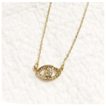 Les Tr&eacute;sors De Lily [R6383] - Disainterasest kaelakee 'Cl&eacute;opatra' valgest kullast - 12x7 mm (silma) valge