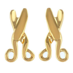 Les Tr&eacute;sors De Lily [R7183] &ndash; kullatud &bdquo;Scissors&ldquo; k&otilde;rvar&otilde;ngad &ndash; 10x5 mm kuld