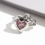 Korea mood Ebaregulaarsed roosad kristallist s&uuml;dames&otilde;rmused naistele Punk Loomingulised geomeetrilised armastuss&uuml;damed avatud s&otilde;rmuse peo ehted kingitused