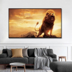 Aafrika L&otilde;vi Leopard N&auml;o l&otilde;uendimaalid Seinakunst plakatid ja v&auml;ljatr&uuml;kid Loomad Elevandi Tiiger Kunstpildid elutoa sisekujunduseks 60cm&times;170cm NoFrame