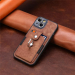 Kickstand Ring nahast kaardihoidja &uuml;mbris Iphone 14 Pro Max 13 11 12 15 Pro 14 Plus Iphone13 Iphone15 telefoni tarvikute kate for iphone13 pro max pruun