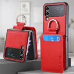 Kukkumisvastane rahakoti kott kaardipesa nahast &uuml;mbris Samsung Galaxy Z Flip 4 Flip4 5g Flip3 Flip4 Flip5 Zflip4 Flip 3 5 matt kate for Samsung Z Flip 4 punane