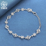 925 Sterling H&otilde;be AAA Tsirkoon T&auml;ielik S&uuml;da Lill K&auml;ev&otilde;ru Ehted 20cm