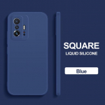 Square Liquid Silikoonist telefoni&uuml;mbrised Xiaomi Mi 11 Mi11 T 11t Mi11t Pro Ultra Lite 5g pehme &uuml;mbris Xiaomi 11t Pro jaoks tagakaas Mi 11 lite 5g NE sinine