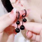 Korea Fashion Black Pearl Ball Drop k&otilde;rvar&otilde;ngad naistele Crystal Dangle k&otilde;rvar&otilde;ngas Statement Goth Punk Party Ehted Pendientes mujer must
