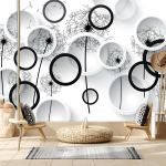 Moodne 3D-tapeet, eemaldatav must valge v&otilde;ilill lahe seinamaaling kodukaunistusega tapeet elutuppa magamistuppa 200 cm(W) x 140 cm(H)