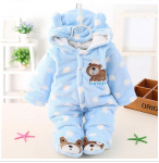 Vasts&uuml;ndinud beebi talvine soe n&ouml;&ouml;biga kapuutsiga Romper Cartoon Bear Jumpsuit Outwear XL helesinine v&auml;rv