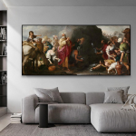 Suur vanaaegne &otilde;limaali plakat Bartolome Esteban Murillo Prindi Moses rabab kivi l&otilde;uendimaali galerii Seinakunst 20x40cm no frame