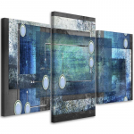 Kolmeosaline pildil&otilde;uenditr&uuml;kk Abstract 3D Blue 60x40 sinine