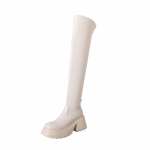 Krazing Pot Cow nahast kevadtalvised kingad paksu p&otilde;hjaga libisemiskindla platvormiga naiste libisemiskindlad k&otilde;rged saapad 39 valge