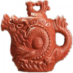 Yixingi teekann Draakoni ja Phoenixi teekann, suure mahutavusega lilla savi teekomplekt veekeetja Kung Fu teekann (Must) punane