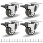 4 tk raskeveokite p&ouml;&ouml;rlev ratas vaikne k&auml;ru rattad m&ouml;&ouml;bel kummist p&ouml;&ouml;ratav ratas koos turvaluku piduriga