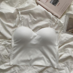 Naiste Push Up Crop Top Seksikas spagetirihmaga varrukateta puuvillane rinnahoidja ja padjanditega suvine &uuml;hes t&uuml;kis j&auml;&auml;siidist korsett Camis one size(40kg-65kg)