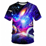 Suvised Brilliant Starry Sky graafilised T-s&auml;rgid Meestele Moe Universe Planet Pattern T-s&auml;rk Personaalsus Hip Hop Print T-s&auml;rgid L