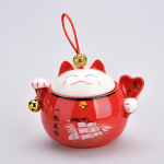Lucky Cat keraamiline teepurgi teekomplekt Teekomplekt Pu'er teepurk Kaasaskantav miniteekannipurk Kodumajapidamises kasutatavate teekomplektide tarvikud NLSLASI 11.3x9cm red