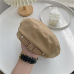 S&uuml;gis- ja talvine naistemood puhtav&auml;rviline barettm&uuml;ts Retro mitmek&uuml;lgne maalijam&uuml;ts Kunstiline elegantne temperament kaheksanurkne m&uuml;ts M(56-58cm)