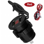 Kahe USB-laadija sigaretis&uuml;&uuml;taja pistikupesa pistikupesa 4,2a koos voltmeetri ja juhtmega 10a kaitsmega 12-24v autopaadi mootorratta jaoks