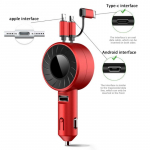 Autotelefoni kiirlaadija Autolaadija Sisset&otilde;mmatav autolaadija pea koos kaabliga 3.0 Huawei Apple Apple Android Typec USB jaoks