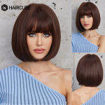 HAIRCUBE L&uuml;hikesed sirged Bob Parukad Pruunid s&uuml;nteetilised juukseparukad naiste tukkidega Daily Lolita Natural Wigs Kuumakindel