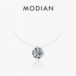 Modian h&otilde;bedane l&auml;bipaistev ketiripats 925 sterling h&otilde;be l&auml;bipaistev CZ &otilde;ngen&ouml;&ouml;ri kaelakee, t&uuml;drukutele m&otilde;eldud ehted h&otilde;be