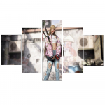 5-osaline dekoratiivne seinakunst l&otilde;uendimaali plakat Uus mood kontor Kodu seinamaal Samurai-m&otilde;&otilde;gat&uuml;druk Animemaal Ilma raamita 20x35cm*2 20x45cm*2 20x55cm*1