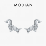 Modian 925 Sterling Silver Armsad Elegantsed Koerte K&otilde;rvar&otilde;ngad Naistele Armsad Puudel Loomade H&otilde;bedased Peened Ehted h&otilde;be