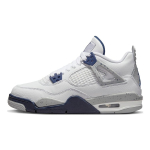 Air Jordan 4 Retro GS Midnight Navy Laste tossud Valge Hele-suitsuhall Tulepunane 408452-140 36