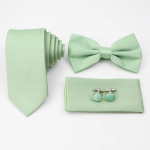 Meeste 5 tk lipsukomplekt, salveiroheline, pol&uuml;estrist kaelaside, mansetin&ouml;&ouml;biga pross, peigmehe &uuml;likonnale, pulmapidu,