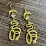 Naiste Vintage Punk Snake Snake Hook K&otilde;rvar&otilde;ngad Halloweeni peol kuld