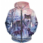 Lahedad 3D hunditr&uuml;kiga t&otilde;mblukuga kapuutsid Mood Meeste/naiste t&auml;navar&otilde;ivad kapuutsiga jakk Mantel Unisex vabaaja Hip Hop Pullover Pusad 2XL