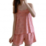 Elegantsed naiste puhker&otilde;ivad, koomiksitr&uuml;kiga lahtised magamisriided 3XL kuum roosa v&auml;rv