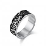 Vintage Eye of Horus titaanist terass&otilde;rmus meestele Moeaksessuaarid Kuldne Must H&otilde;bedane Hip Hop Ehted 8mm paaris&otilde;rmused 7#