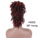 MISS WIG s&uuml;nteetiline pruun lokkis juuksepael Mohawk hobusesaba klamber Juuksepikendused High Puff Afro Natural Ponytail 45cm