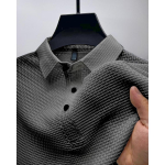 Mesh Ice Silk Polos Top l&uuml;hikeste varrukatega T-s&auml;rk meeste rev&auml;&auml;rkraega suvine &uuml;hev&auml;rvilised libisevad polos&auml;rgid XXXL