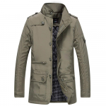 Meeste &auml;ri soe jope pikk tuulejakk Meeste talvepikk mantel S-5XL XL khaki