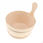 Puidust &auml;mber plastikvoodriga 4L mahuga sileda pinnaga valge tarvik