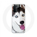 &Uuml;mbris Oppo A74 5G Siberian White Husky Blue Eyes jaoks