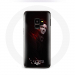 Musta taustaga &uuml;mbris Samsung Galaxy S9 pluss Luciferi seeria jaoks