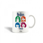 Mug en C&eacute;ramique The Beatles Groupe Musical Fan Art Affiche Logo Bleu