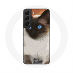 &Uuml;mbris Samsung Galaxy S21 FE siiami kassi mustvalgele sinisele silmale