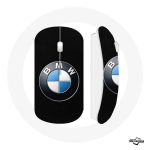 Juhtmeta hiir BMW logo mustal taustal