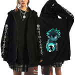Naljakas anime My Hero Academia T&otilde;mblukuga kapuutsid Izuku Midoriya Print lukuga dressipluus Y2k Riided Bakugou Pullovers Manga Joped 4XL must