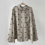 Johnature Summer Vintage Wave Point naiste topid s&auml;rgid vabaaja All Match &auml;ratatava kraega p&auml;ikesekaitsepluusid One Size helehall v&auml;rv