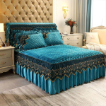 Luksuslik soe voodikate voodil Paksenenud kristallveluurpitsist voodiseelik Voodikatted Voodipesu Kuninga ja Kuninganna suuruses Tikandiga voodikate 200*220cm with pillowcase