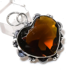 Natural Honey Topaz Gemstone Handmade 925 Sterling Silver Pendant 1.77 p1q65
