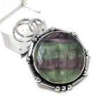 Natural Green Fluorite Gemstone Handmade 925 Sterling Silver Pendant 1.65 f1j09