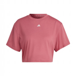 Adidas Studio T-s&auml;rk Kiiresti kuivav Jooga Fitness L&uuml;hikeste varrukatega T-s&auml;rk Naiste Topid Rock-Layer-Pink IB8563 L
