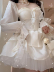 Spring Beach Solid Fairy Kawaii kleit naiste pikkade varrukatega disain Lolita minikleidid Naiste vabaaja Korea mood &uuml;hes t&uuml;kis kleit S beež
