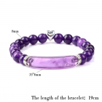 Energia Looduslik Amet&uuml;st K&auml;ev&otilde;ru Tervendav Kvarts Lilla Kristallkivist K&auml;ev&otilde;ru Naiste Ehted Meeste K&auml;ev&otilde;ru Stretch Cure Jooga Leevendus 19cm